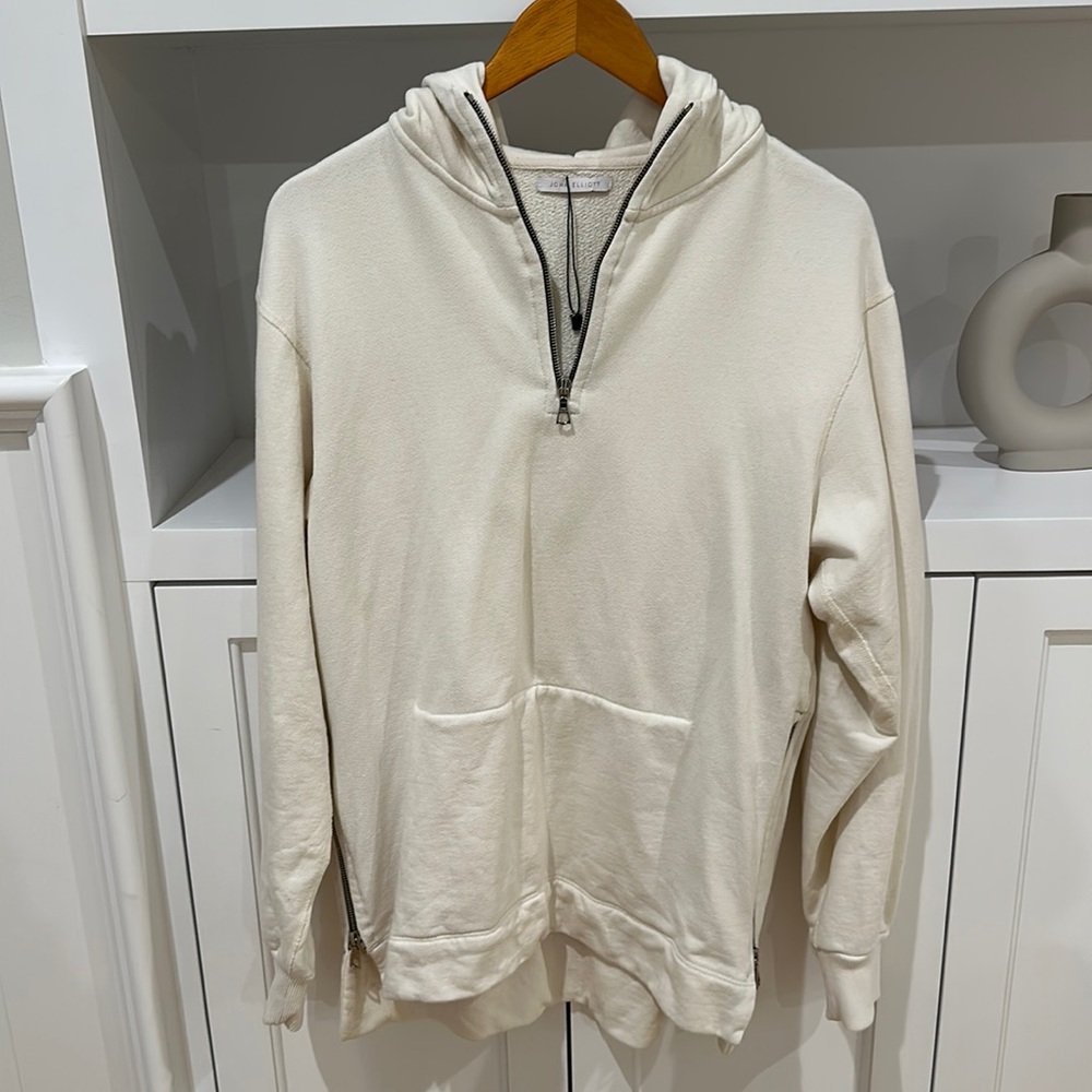 John Elliott white zipper hoodie size 0